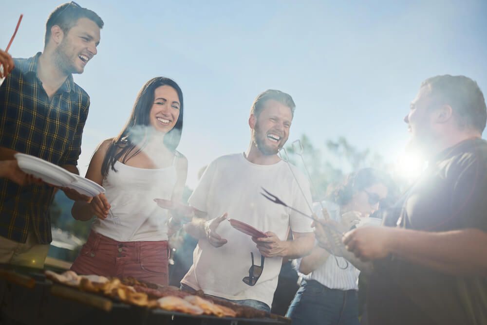 employees gather for a corporate event in a texas venue